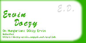 ervin doczy business card